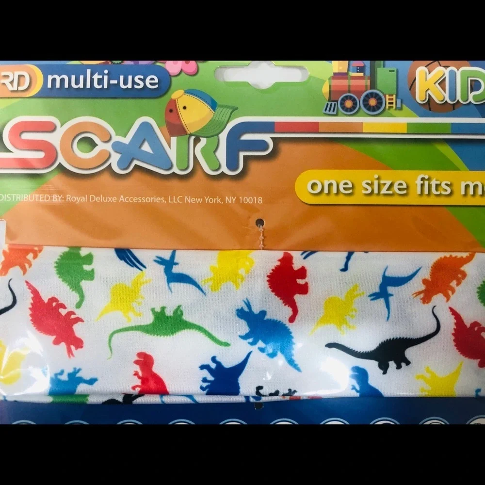 Multi-use Dinosaur kids scarf